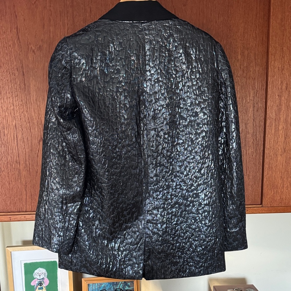 Rachel Comey Amboy Black Silver Metallic Jacquard Blazer Jacket πΎππͺπππ Sz xs - Picture 4 of 16